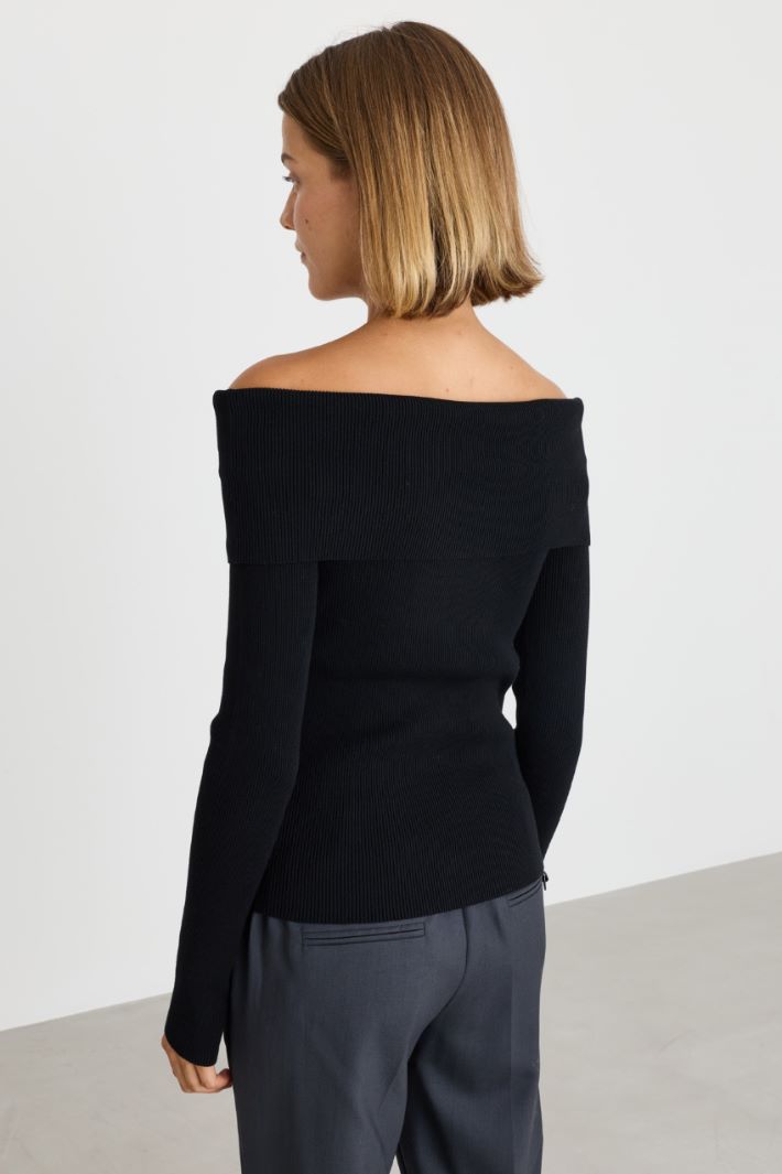 Maglia con collo ad anello - NERO - Intrend - 4