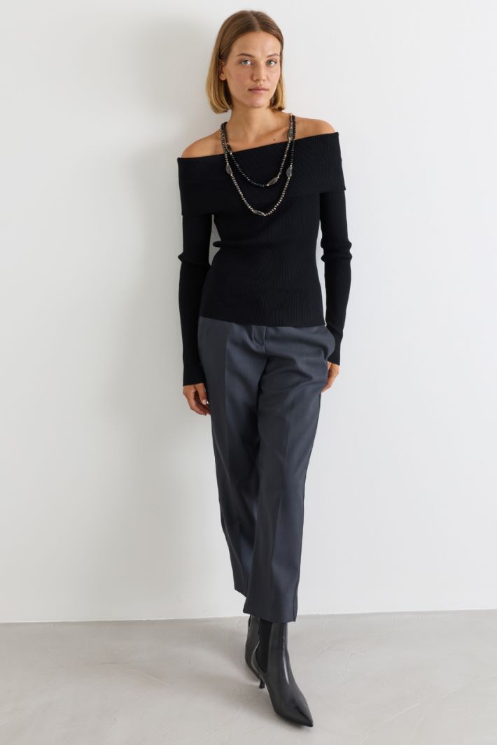Maglia con collo ad anello - NERO - Intrend