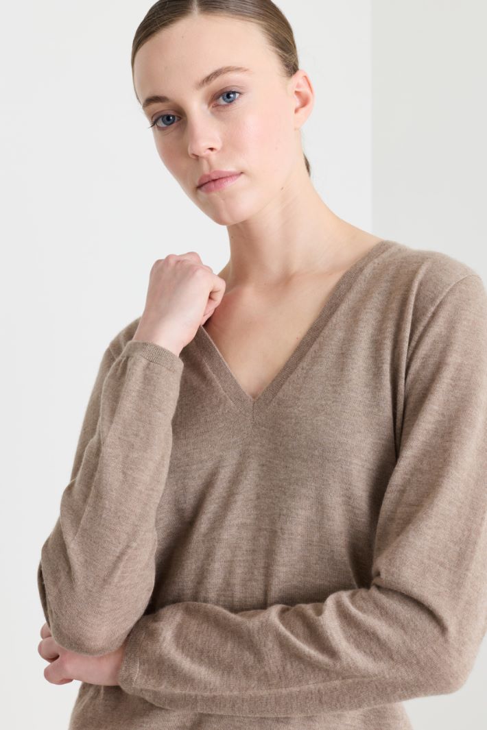 Feinstrickpullover aus reinem Kaschmir - BEIGE - Intrend - 3