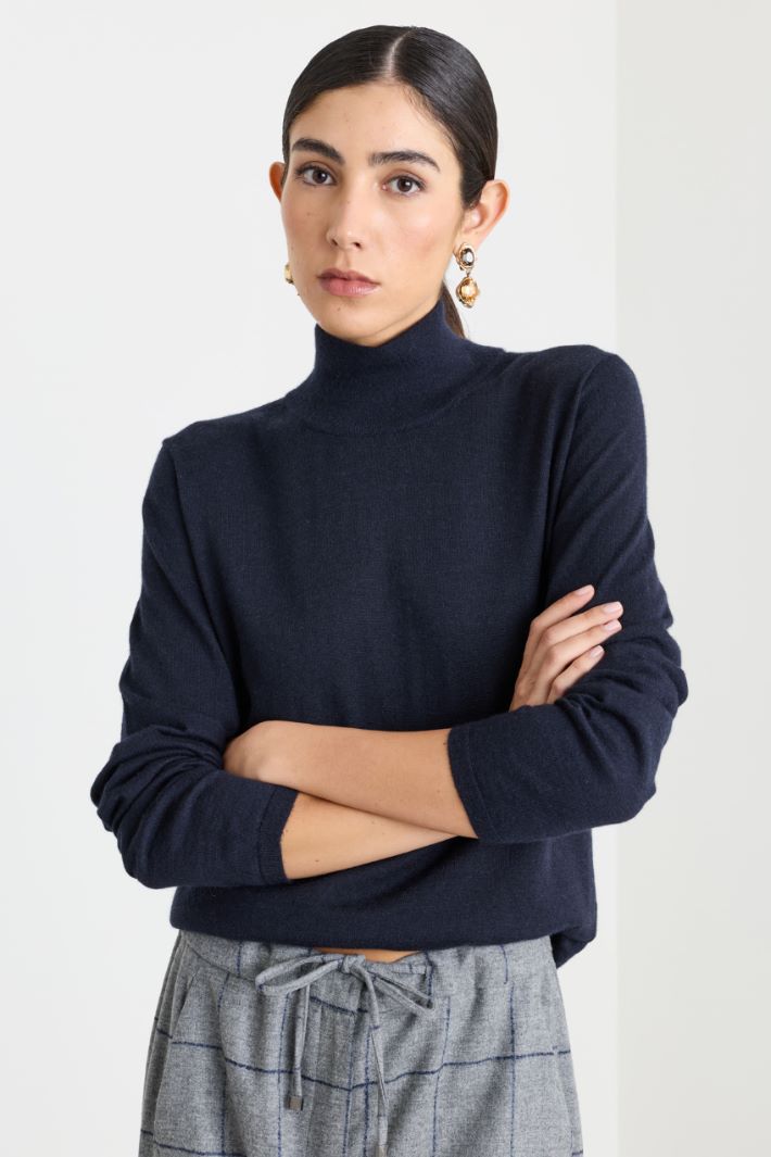 Pull à col roulé - BLEU - Intrend - 2