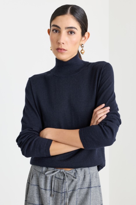 Pure cashmere roll-neck jumper - Intrend