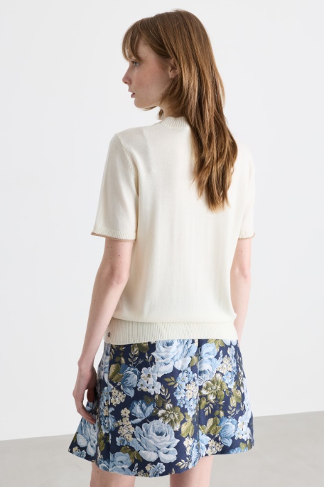 Maglia mezze maniche in lana