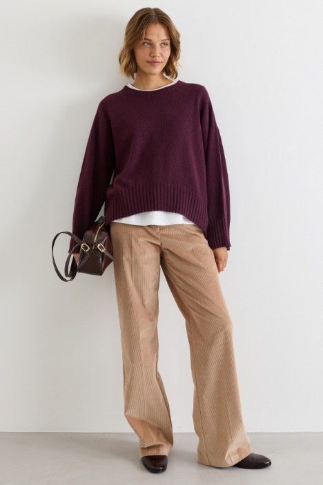 Pullover mit Rippstrick-Details - Intrend