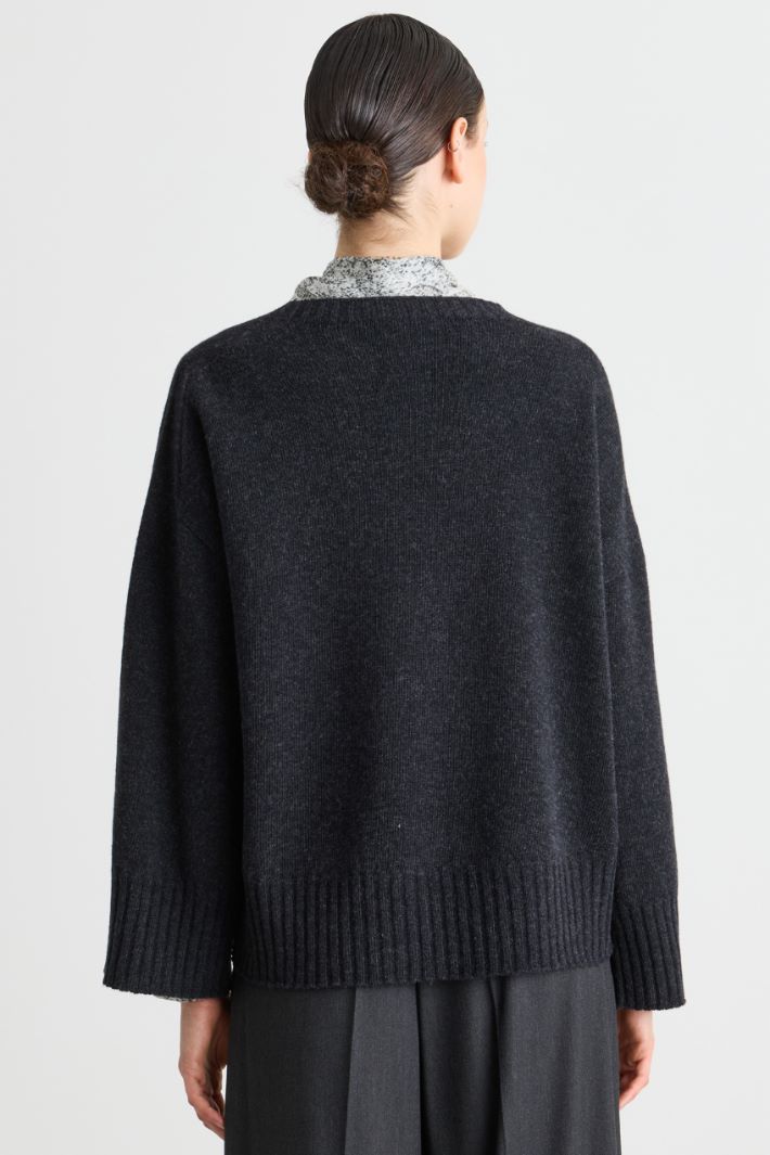 Rib-trimmed jumper - GREY - Intrend - 4