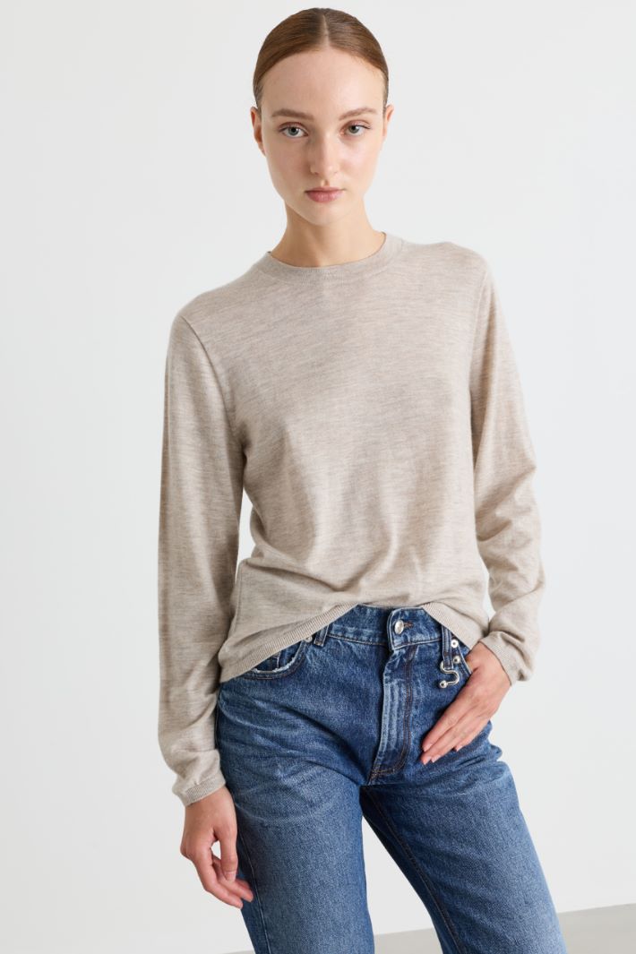 Rundhalspullover - BEIGE - Intrend - 2