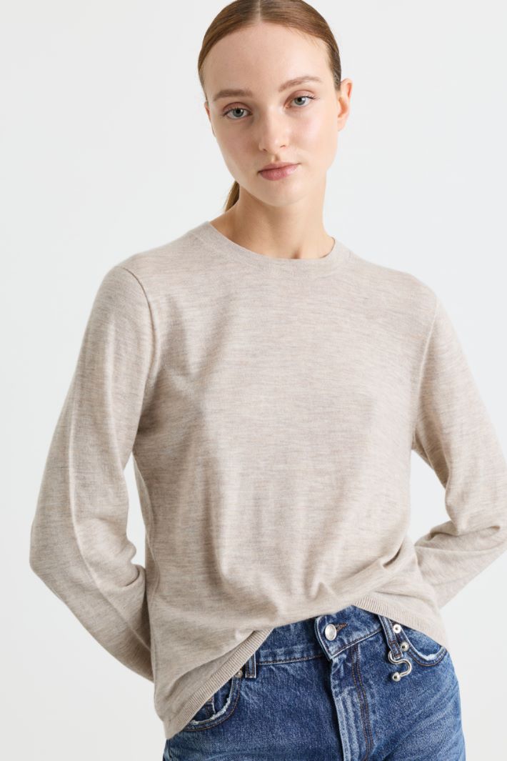 Rundhalspullover - BEIGE - Intrend - 3