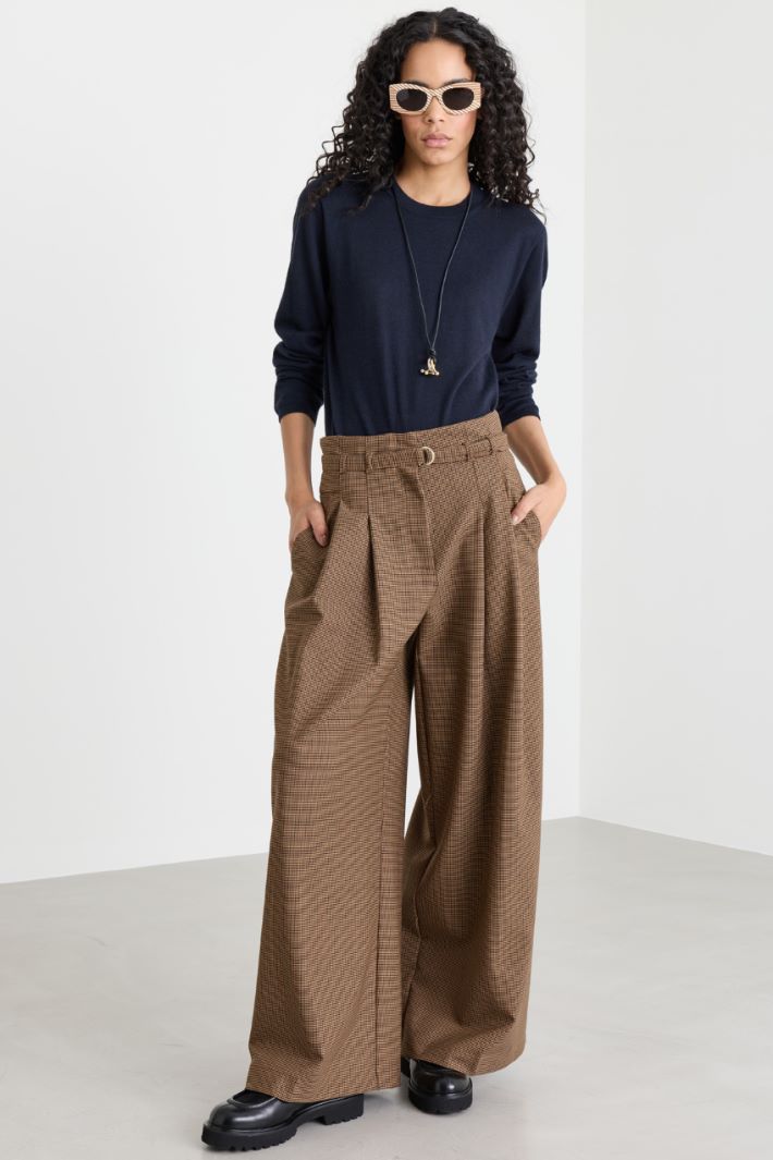 Cashmere round-neck jumper - BLUE - Intrend