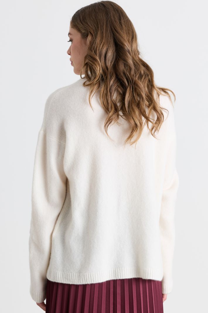 Pull coupe boxy à col montant - BLANC - Intrend - 4