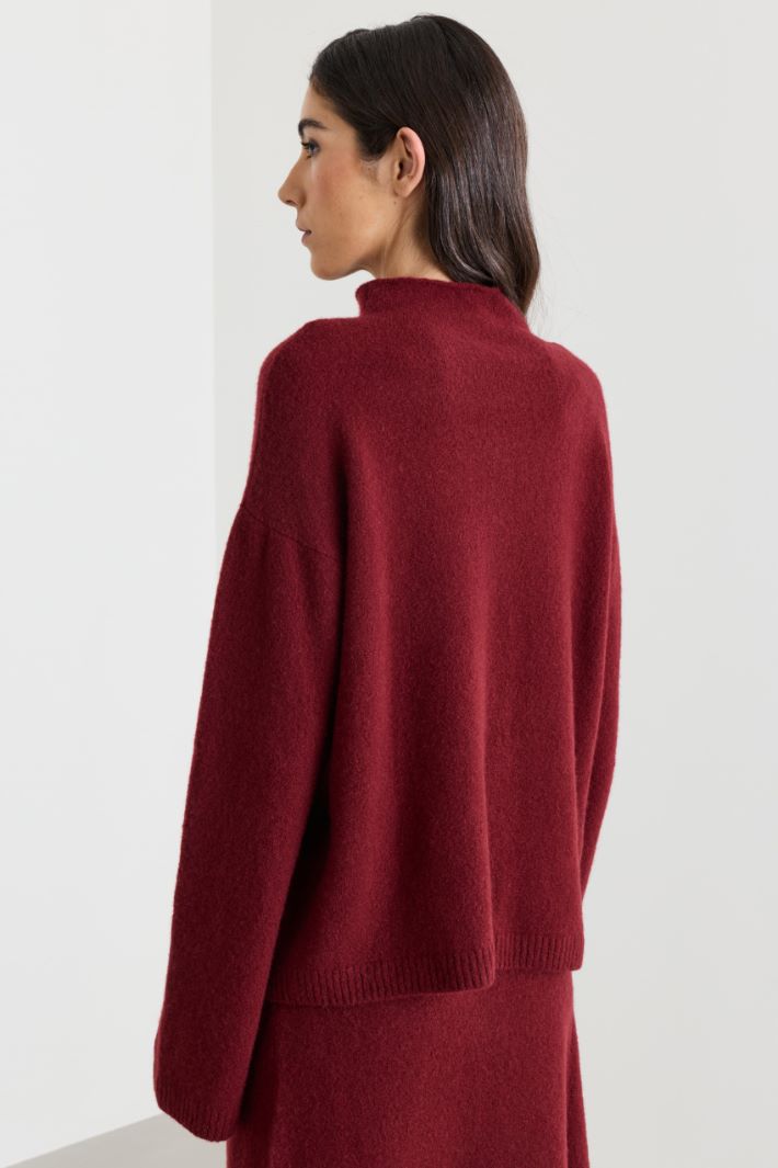 Pull coupe boxy à col montant - BORDEAUX - Intrend - 4