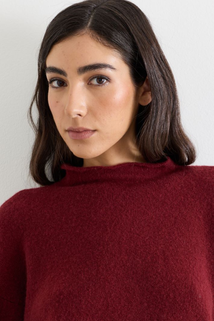 Pull coupe boxy à col montant - BORDEAUX - Intrend - 3
