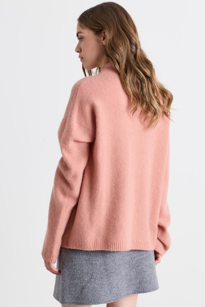 Boxy crater-neck jumper - PINK - Intrend - 4