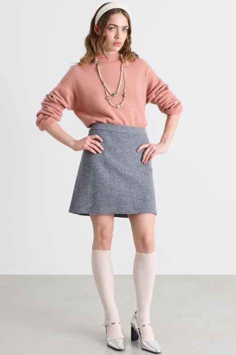 Boxy-Pullover mit Trichterkragen - Intrend
