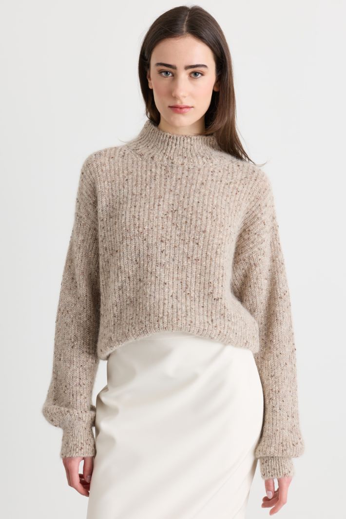 Pullover mit Trichterkragen - BEIGE - Intrend - 2