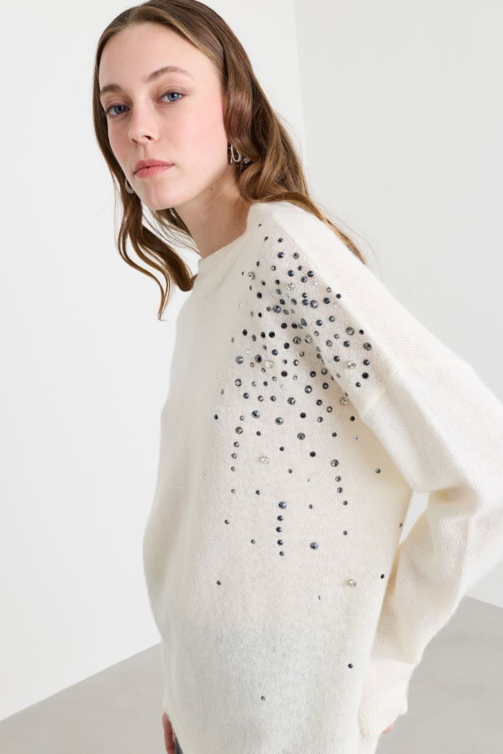 Maglia con strass - BIANCO NERO - Intrend - 3