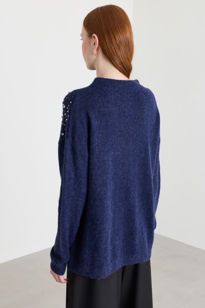 Maglia con strass - BLU - Intrend - 4