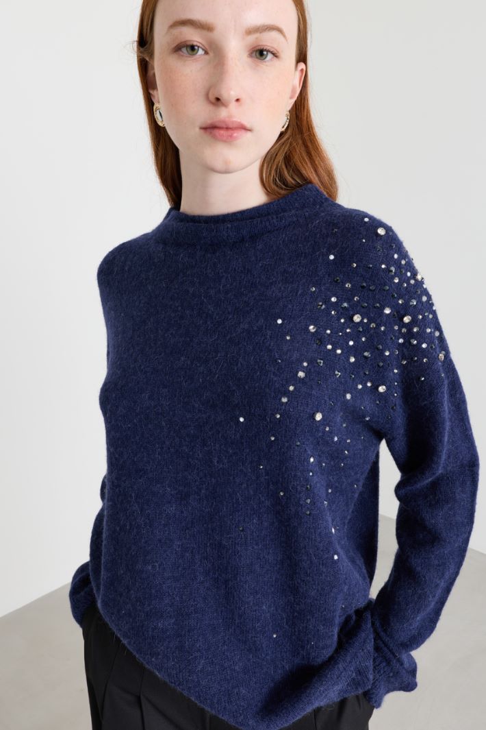 Maglia con strass - BLU - Intrend - 3