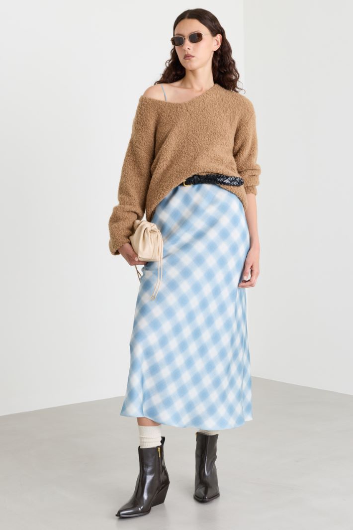 Oversized bouclé jumper - CAMEL - Intrend