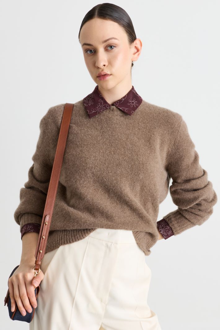 Boxy-fit jumper - BROWN - Intrend - 2