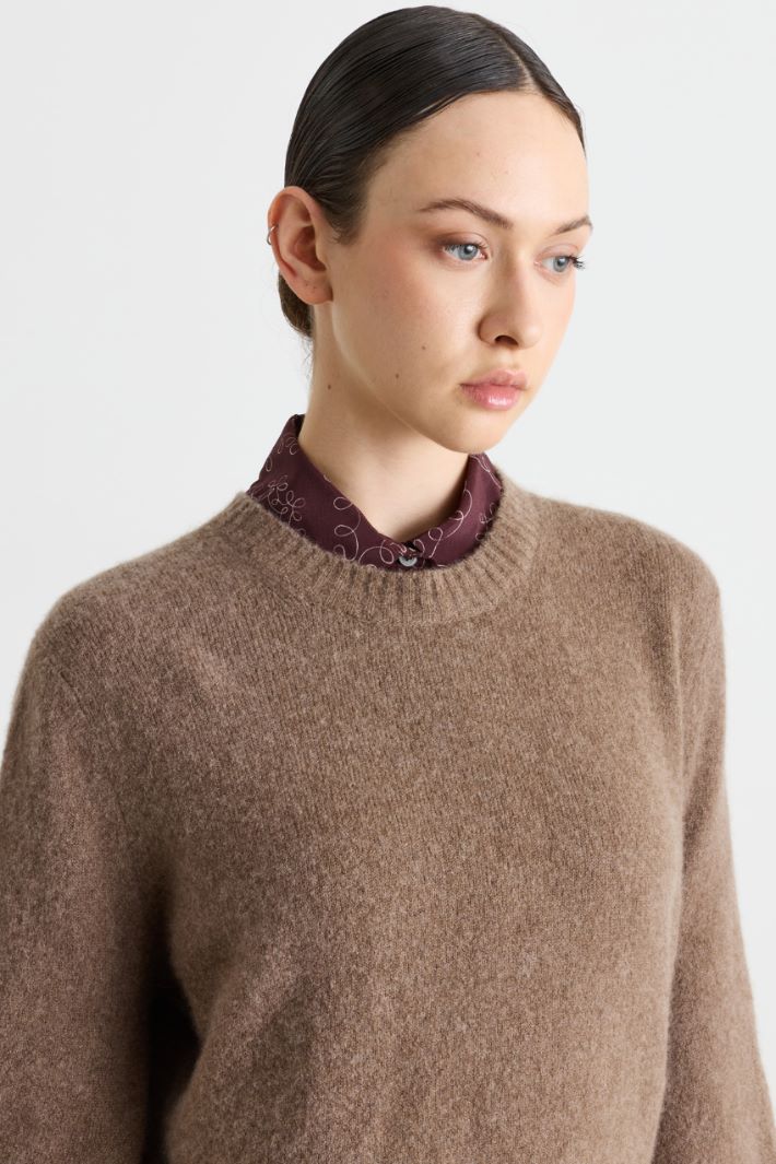 Boxy-fit jumper - BROWN - Intrend - 3