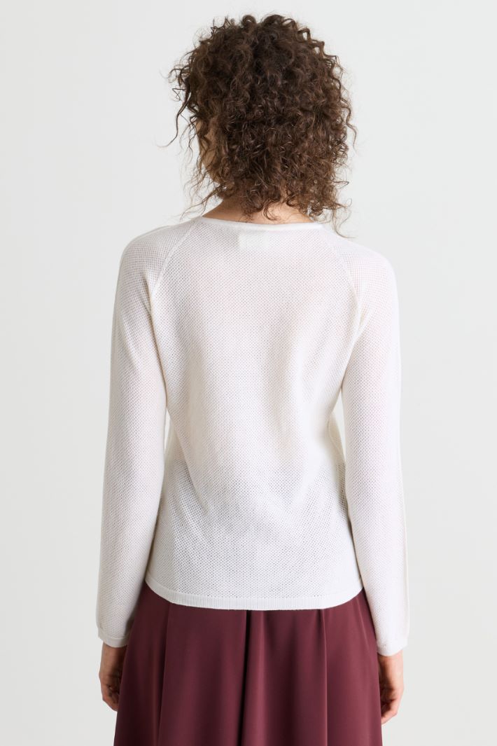 Maglia aderente con maniche raglan - BIANCO - Intrend - 4