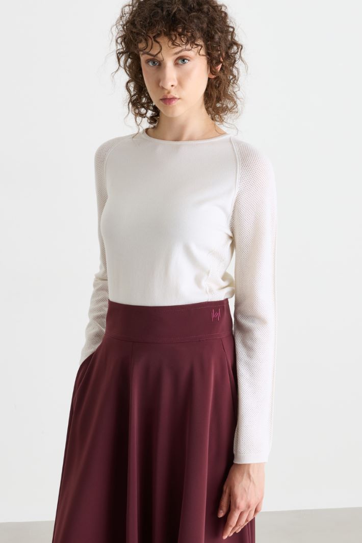 Maglia aderente con maniche raglan - BIANCO - Intrend - 2