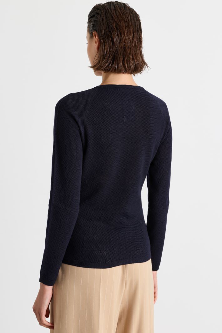 Maglia aderente con maniche raglan - BLU - Intrend - 4