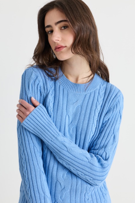 Cable and rib-knit jumper - Intrend