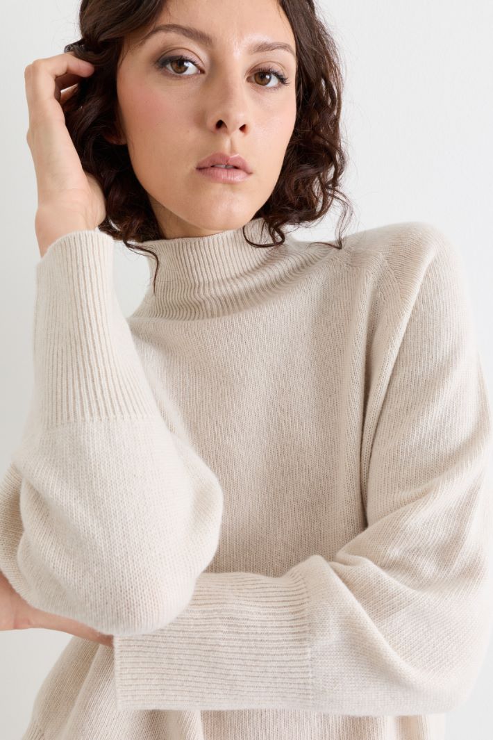 Maglia con collo alto - BIANCO - Intrend - 3