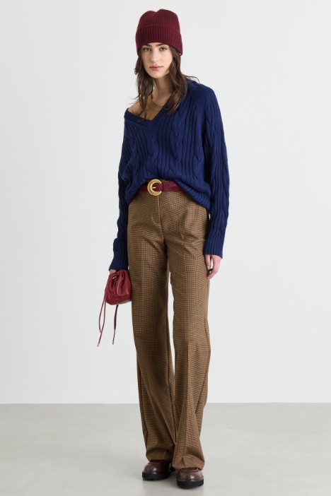 Pullover mit Zopf- und Rippenmuster - Intrend