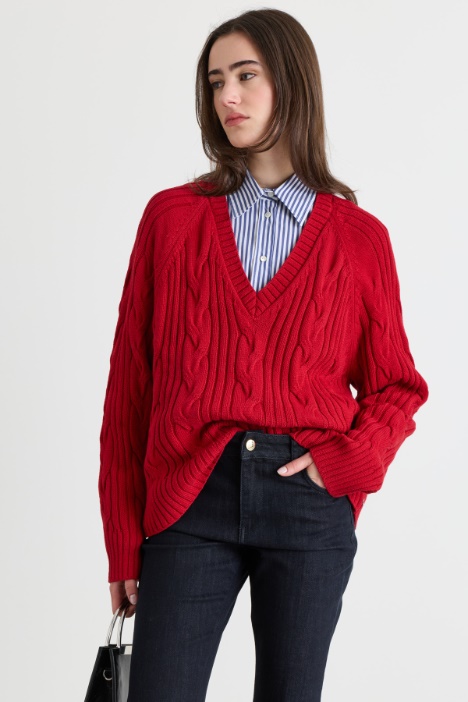 Pull à torsades et côtes - Intrend