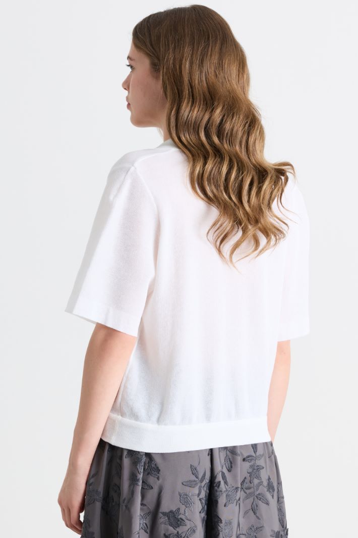 Polo en maille coupe boxy - BLANC - Intrend - 4