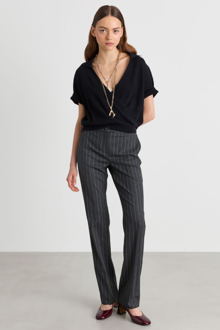 Polo en maille coupe boxy - NOIR - Intrend