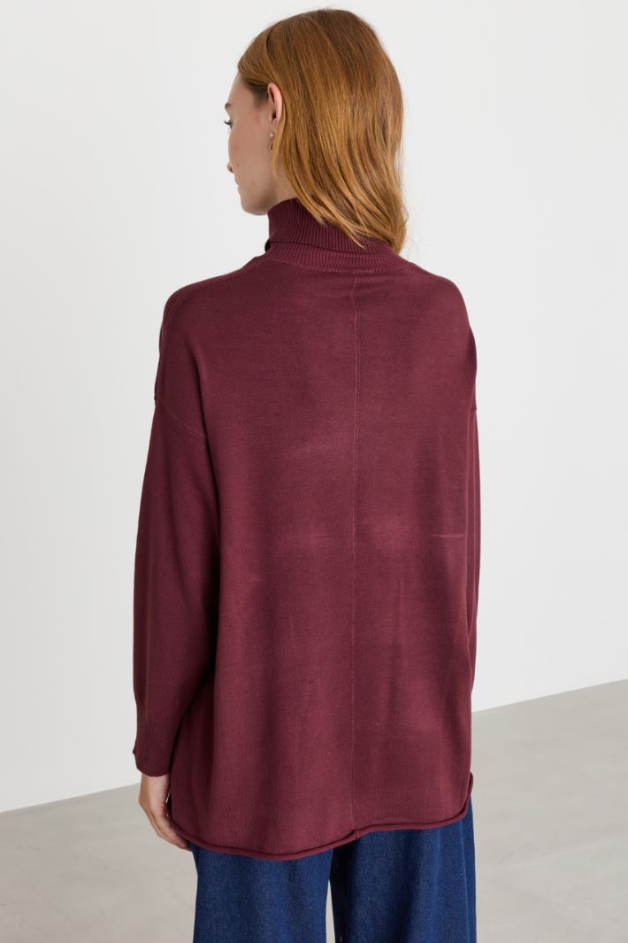 Maglia dolcevita oversize - BORDEAUX - Intrend - 4