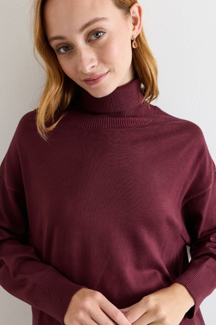 Maglia dolcevita oversize - BORDEAUX - Intrend - 3