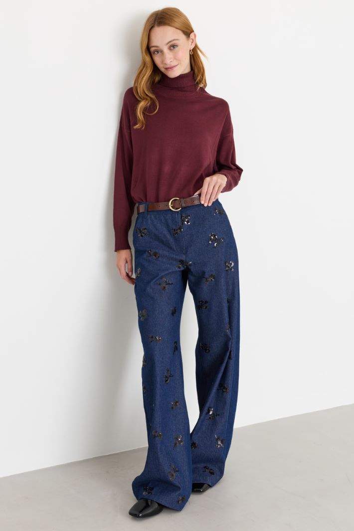 Maglia dolcevita oversize - BORDEAUX - Intrend
