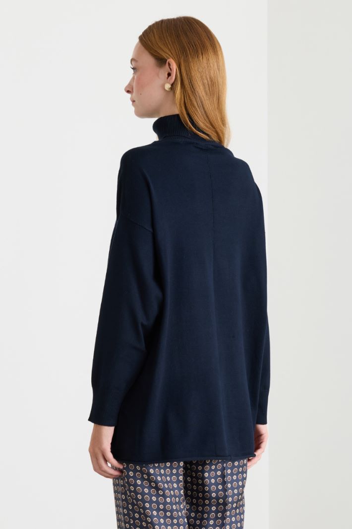 Maglia dolcevita oversize - BLU - Intrend - 4