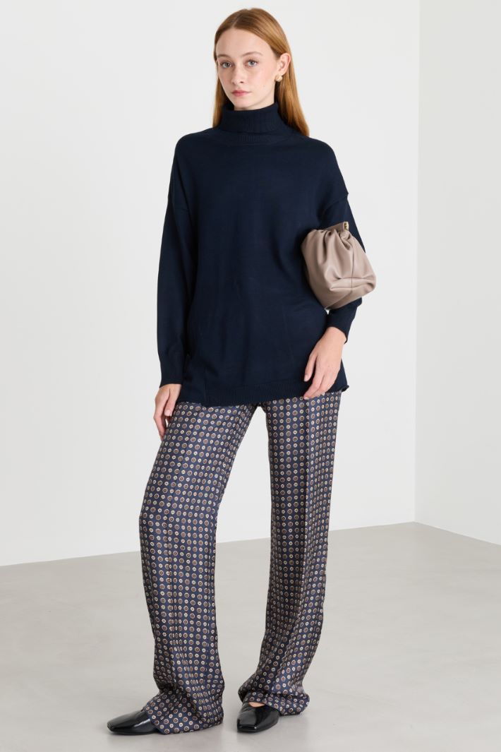 Maglia dolcevita oversize - BLU - Intrend