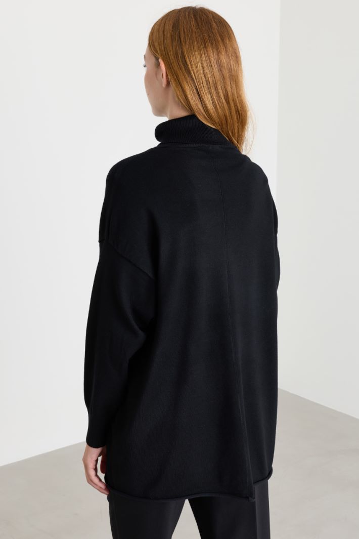 Maglia dolcevita oversize - NERO - Intrend - 4
