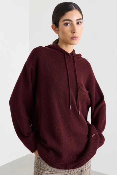 Pull à capuche en laine et cachemire - Intrend