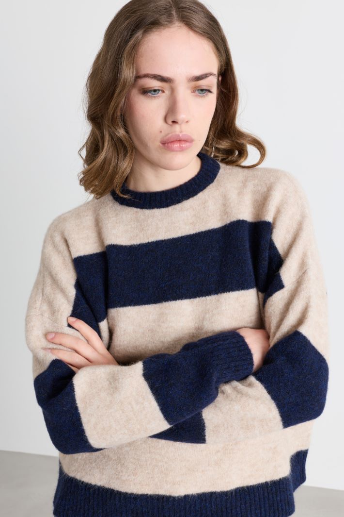 Colour-block jumper - PINK BLUE - Intrend - 3
