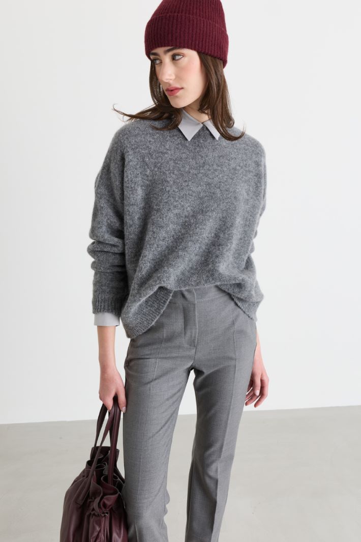 Colour-block jumper - GREY - Intrend - 2