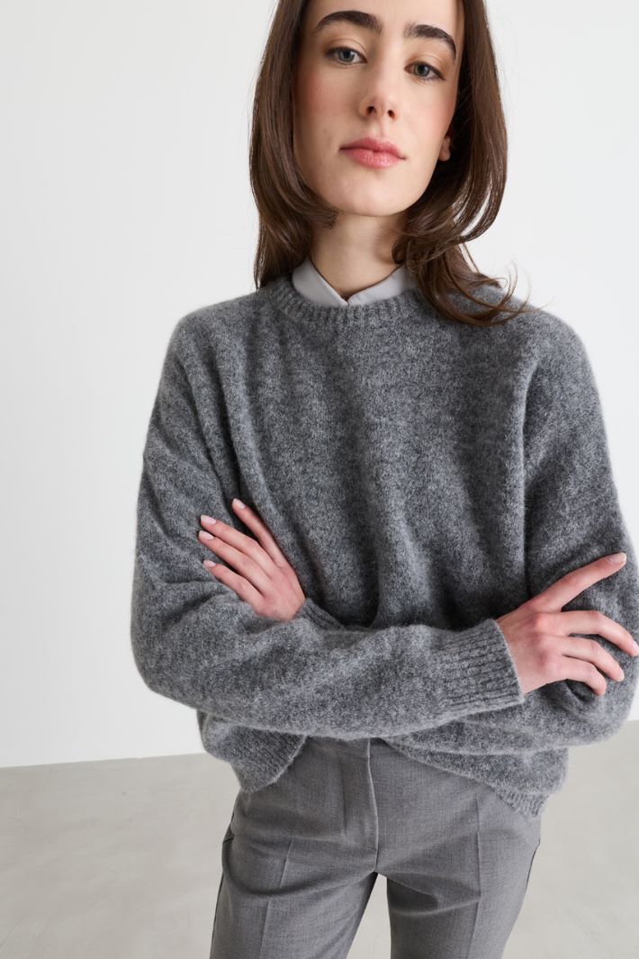 Colour-block jumper - GREY - Intrend - 3