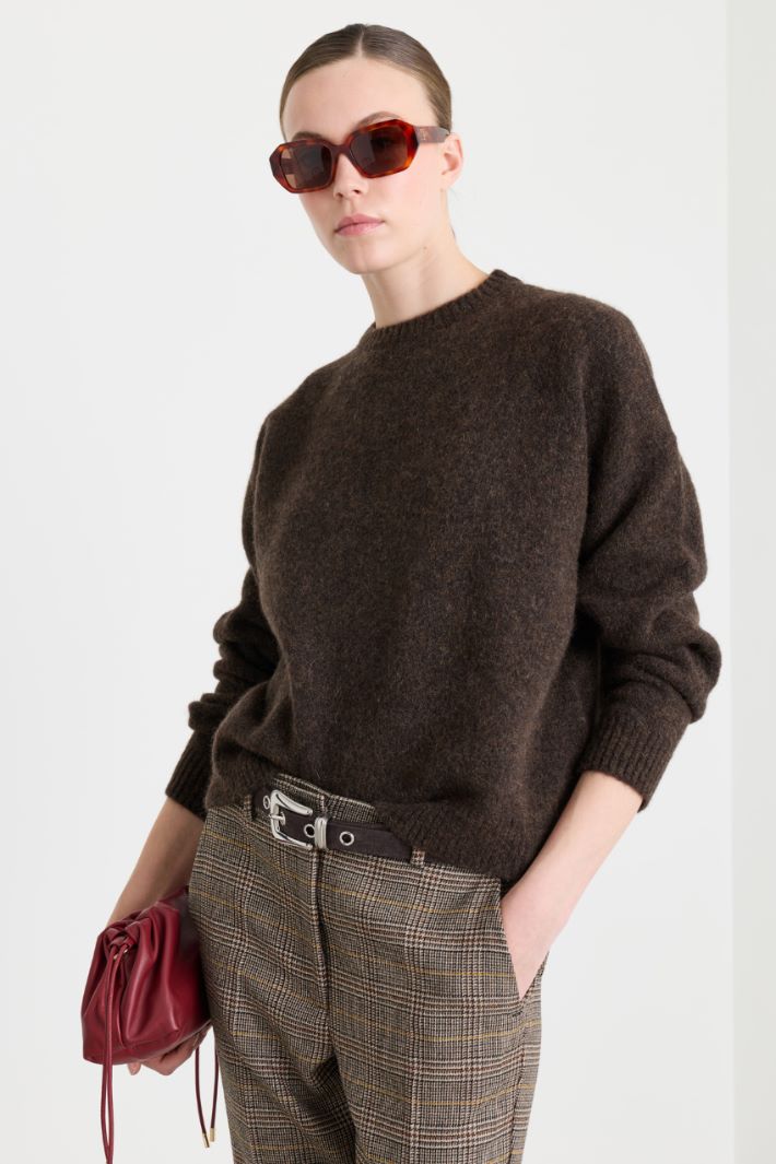 Colour-block jumper - BROWN - Intrend - 2
