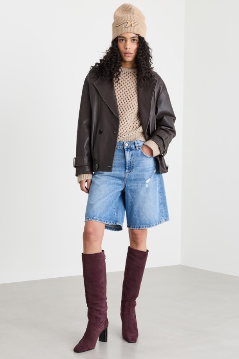 Boxy-Pullover aus Netzstrick - Intrend