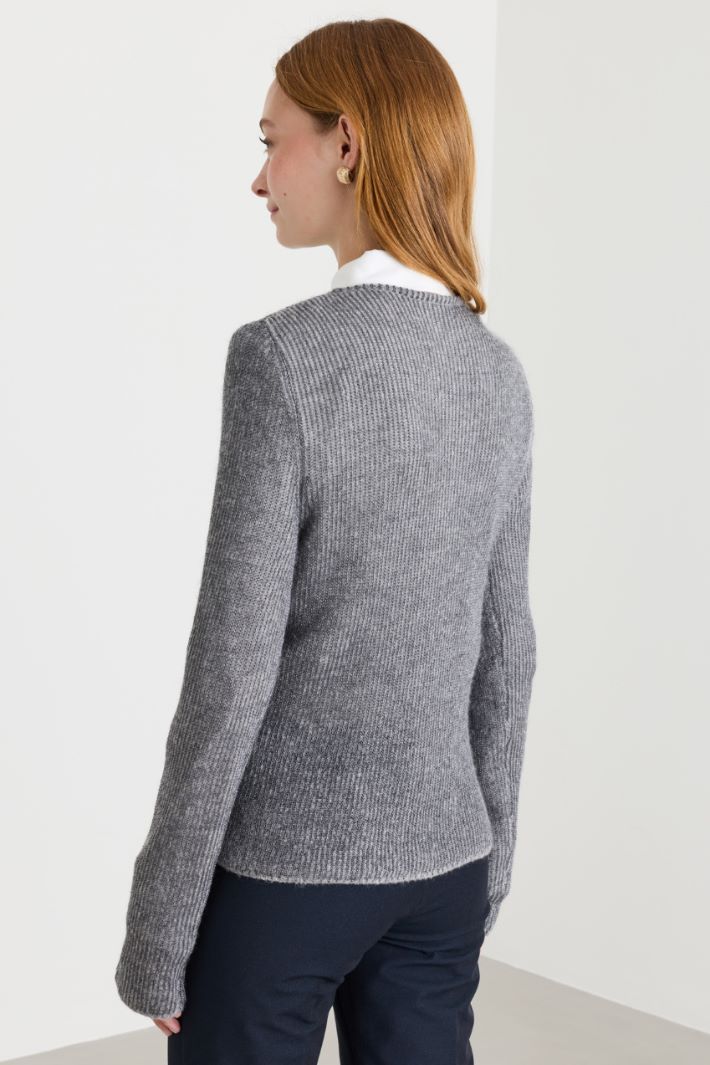 Maglia a coste inglesi - GRIGIO - Intrend - 4