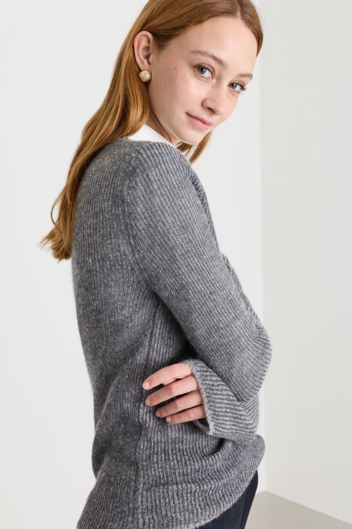 Maglia a coste inglesi - GRIGIO - Intrend - 3