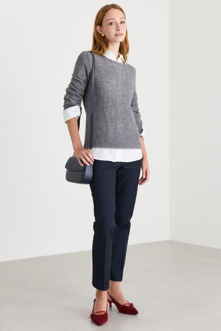 Maglia a coste inglesi - GRIGIO - Intrend