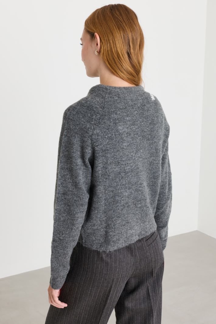 Maglia ricamata - GRIGIO - Intrend - 4