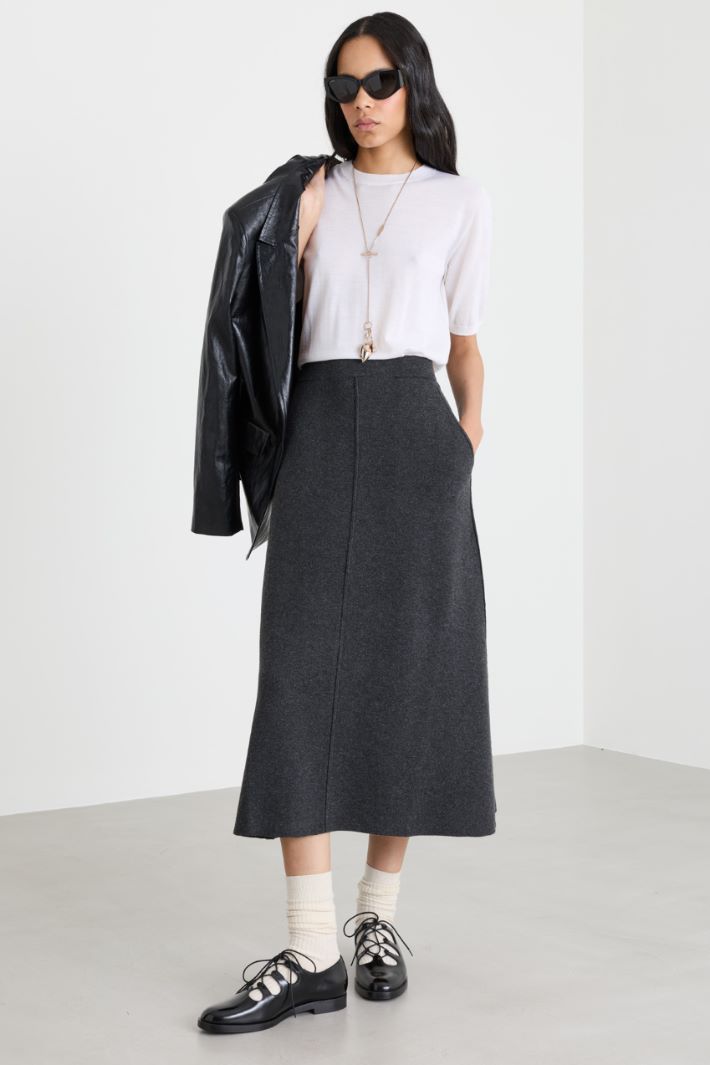 Short-sleeved jumper - WHITE - Intrend