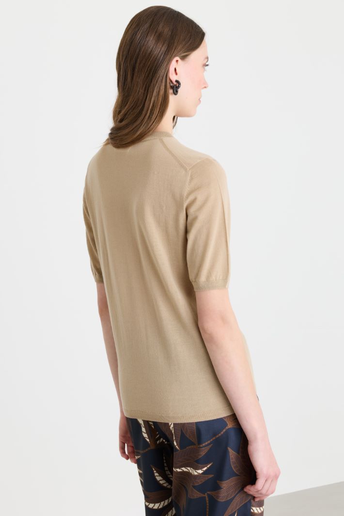 Short-sleeved jumper - BEIGE - Intrend - 4